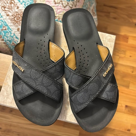 Coach Shoes - Coach cross strap, sandals. Super soft and comfortable has wear on straps Size 6